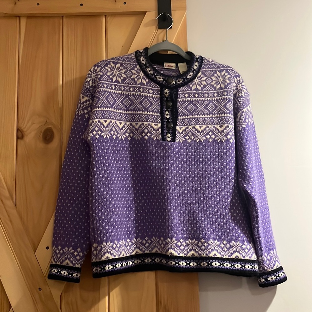 Vintage L.L. Bean half button wool sweater